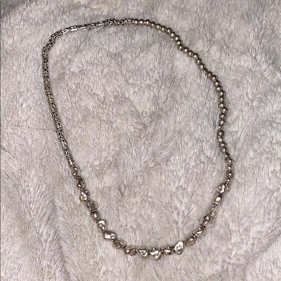 Boutique Brand // Stretchy Silver Bead Necklace - Picture 1 of 4